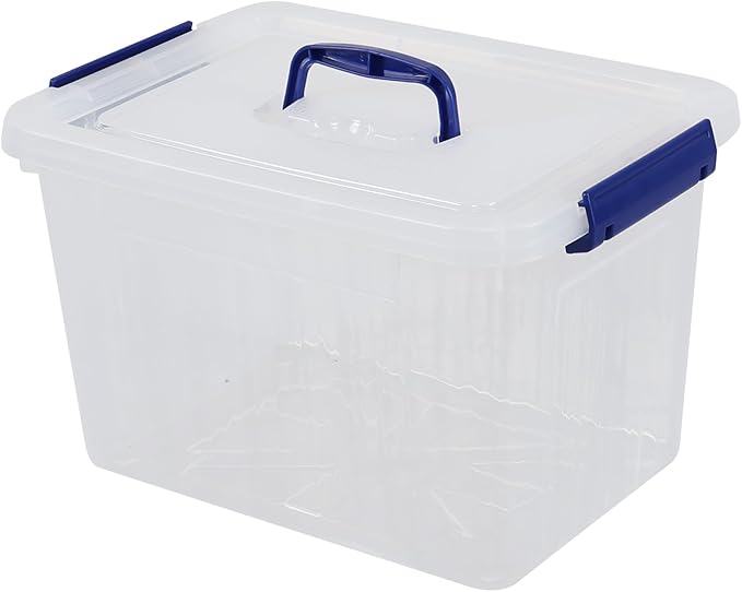 12 Quart Latching Storage Box with Lid Clear Plastic Storage Tote 1 Pack