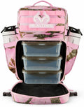 WOLFpak 35L Meal Prep Management Backpack (Realtree APX Flushing Pink) | Easily Store &amp Organize Food Storage Containers w/Built-In Lunch Box Cooler Travel Insulated Bag
