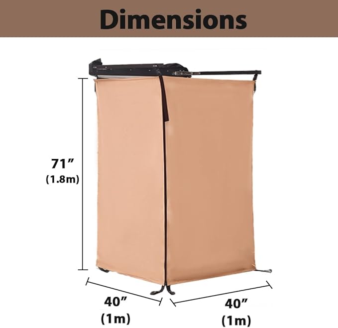 Car Side Shower Room - Camping Privacy Tent with LED Light for SUV Off Road Truck Bathroom Shower Shelters Accessories Portable