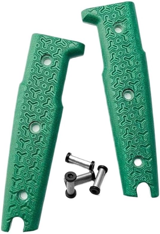 1 Pair G10 Scales Replacement with 4 Sets Screws Fit for Knife Handle DIY Accessory(Green)