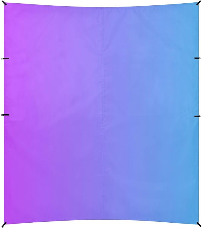 Blue Purple Gradient Beach Tent &amp Canopy UPF50+ Protection Waterproof Large Portable Sun Shelter with Sandbags and Shovel for Camping Picnics Backyard &amp Fishing