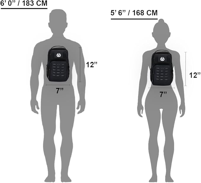 TORCH Sling Bag Single Shoulder Crossbody Backpack Urban Outdoor Sports Military Style MOLLE Travel Pack for EDC Gear V2 Black