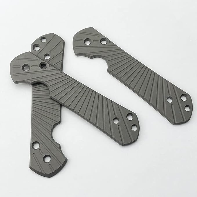 1PC Titanium Scales Fits for Chris Reeve Large Sebenza 21 Pocket Knife Custom Sandblasting Handle Patch DIY Accessory