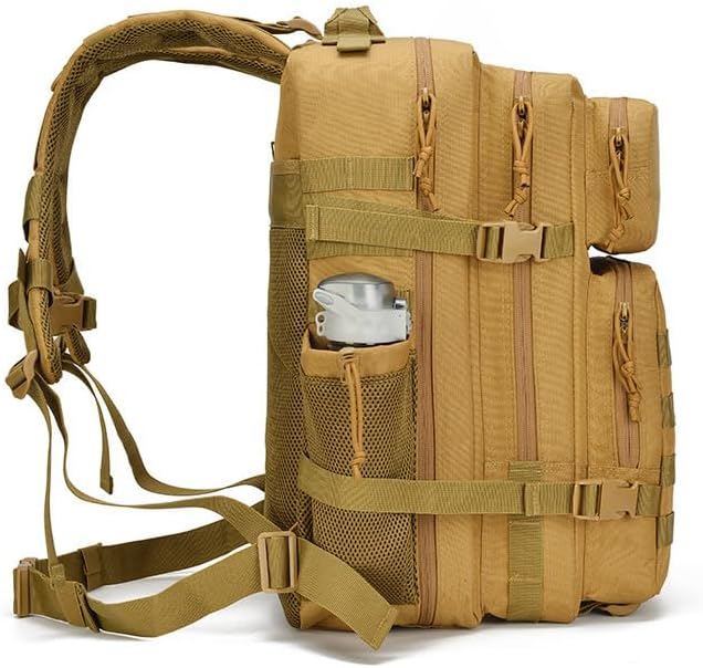 Outdoor Sports Pack Hiking Bag Rucksack Knapsack Combat Camouflage Tactical Backpack - Tan