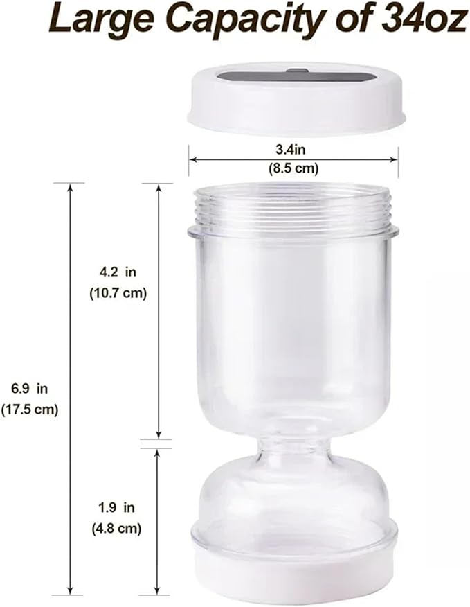 Glass pickle jar with filter flip lid 2-pack pickle container olive hourglass jar dry and wet seal pickle juice separator pickle storage jar 34 oz