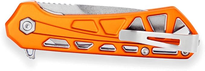 Buck Knives 814 Mini Trace Folding EDC Knife 2.43” Pocket Knife Blade Aluminum Handle 7Cr17MoV Steel Drop Point Folding Blade Orange 1.85 oz