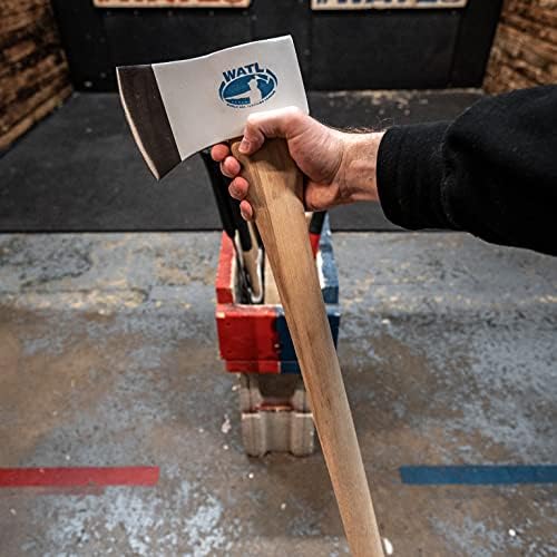 Official World Axe Throwing League Starter Kit with Hatchet Axe Target Stencil Markers &amp Whetstone