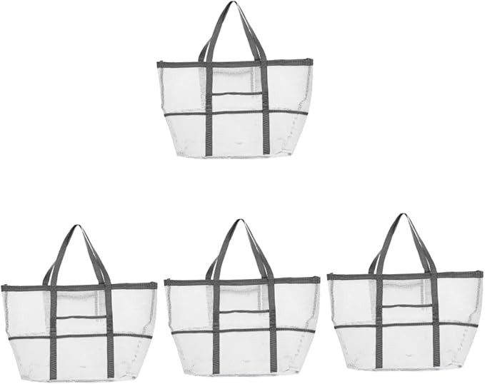 DOITOOL 2pcs Tote Handle Mesh Toy Use Bag Beach Organizer for Organizers Shower Basket Outdoor with Whitex4pcs 59x36cmx4pcs