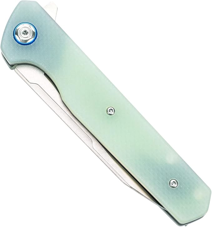 Sitivien ST135 Folding KnifeD2 Steel Blade G10 Handle Outdoor EDC Knife for Hunting Fishing Camping(Jade)