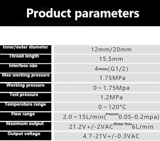 Water Flow Generator Micro Hydro Water Turbine Generator DC Generator G1/2 Interface Mini Pipeline Generator Charging Tool