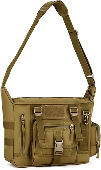 HUNTVP Messenger Bag Tactical Messenger Bag Men Canvas Shoulder Crossbody Military Laptop Bag for Work Outdoor Camping Hiking