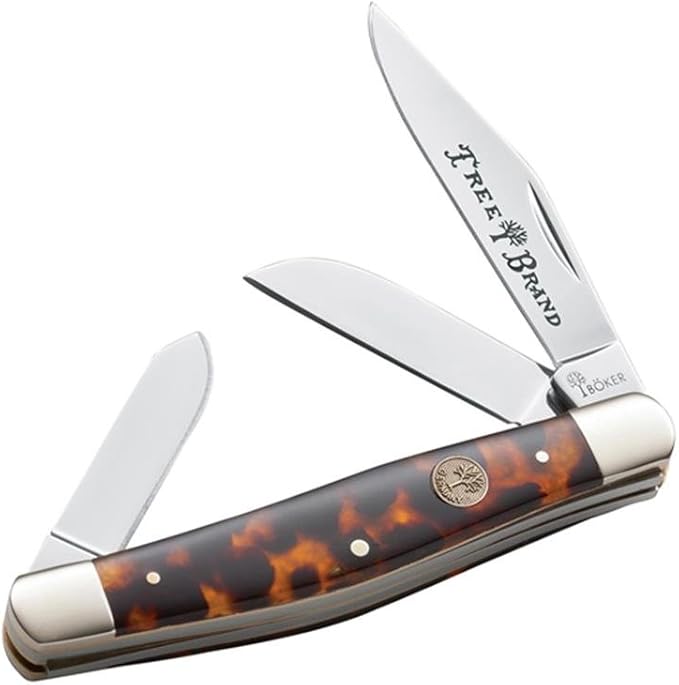 Boker Traditional Series Stockman Hunter Knife with Faux Tortoise Handle Brown