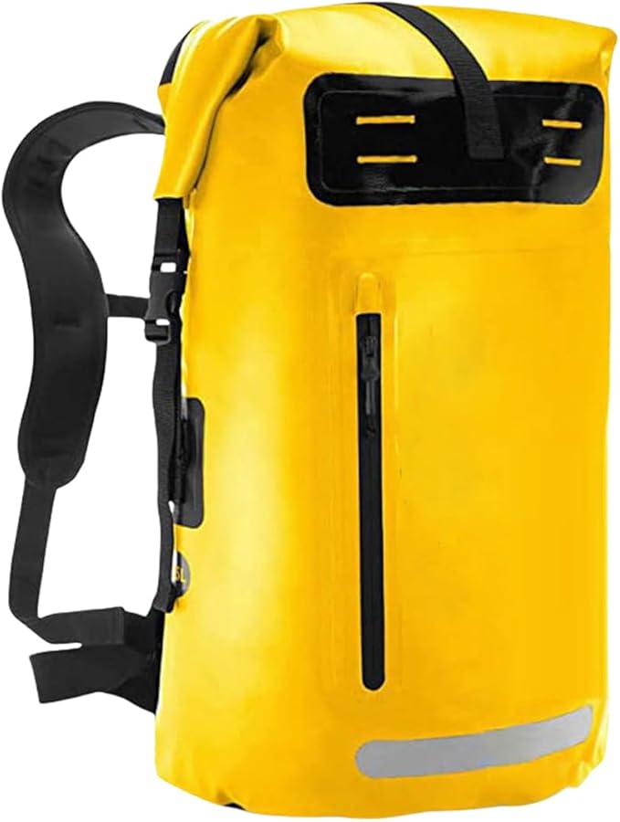 Generic Outdoor PVC Waterproof Dry Backpack Water Floating Bag Roll Top Sack Dry Backpack Waterproof Surfing Swimming Kayaking (Yellow85L)