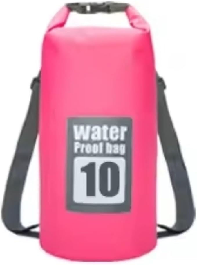 Waterproof Dry Bag 2pcs 5L/10L/15L/20L/30L Outdoor Sport PVC Waterproof Storage Dry Bag for Canoe Kayak Rafting Swimming Travel Kit Sack Backpack for SwimmingBoating(Pink 10L)