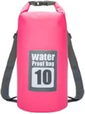 Waterproof Dry Bag 2pcs 5L/10L/15L/20L/30L Outdoor Sport PVC Waterproof Storage Dry Bag for Canoe Kayak Rafting Swimming Travel Kit Sack Backpack for SwimmingBoating(Pink 10L)