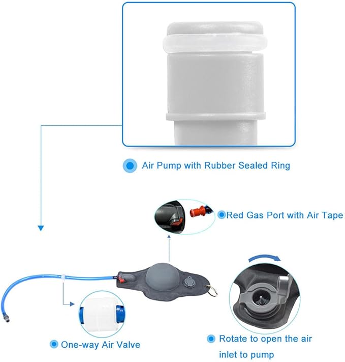 Portable Pressure Camping Shower Portable Camping Shower Bag 12L/3.17 Gallons Solar Waterproof Portable Outside Shower Bag with Protable Water Pump and Shower Hose