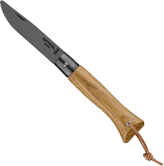 OPINEL NEO6 Folding Non-Locking Pocket Knife OPIFLEX Intuitive Design EDC Folder Wood Handles 2.75 in. Blade (Black Oak)