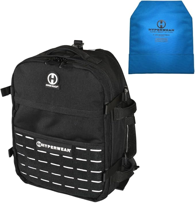 HYPERWEAR Hyper Ruck® 20L Rucking Backpack – Modular Load System Laptop &amp Plate Sleeves Fitness Hiking &amp EDC (Empty)