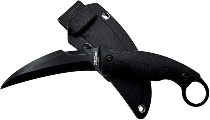 BATTLBOX Doug Marcaida Designs K-TAC Fixed Blade Karambit 3.15in D2 Steel Curved Blade Finger Ring Handle Multi-Position Sheath EDC Camping Hiking Outdoors