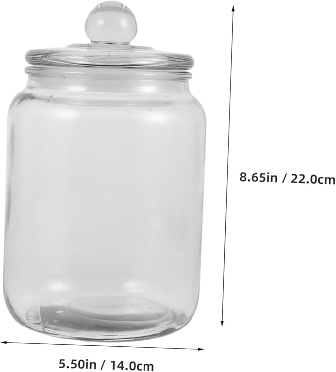 Glass Laundry Bead Storage Jar Airtight Container for Laundry Organization Glass Holder Lid for Powders and Household Items Stylish and Functional Design