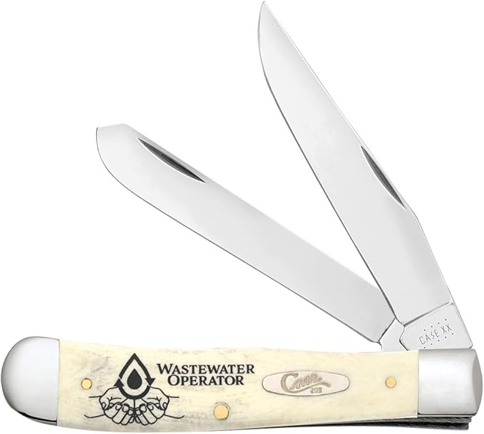 Case XX WR POCKET KNIFE WASTEWATER OPERATOR NATURAL BONE TRAPPER 4 1/8 INCHES CLOSED ITEM #144511