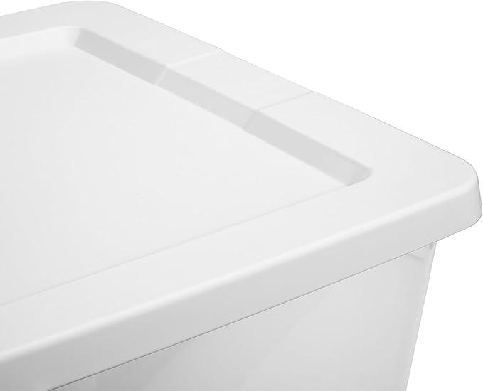 2-Pack 58 Quart Clear Storage Bins with Snap-On White Lids Stackable Plastic Containers for Home Organization Closet Bedroom Garage Storagea