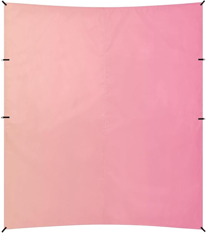 Pink Gradient Foldable Beach Cabana UPF50+ Protection Water-Resistant Large Sun Shelter Includes Sand Shovel Sandbags Stability Poles for Camping Picnics Backyard