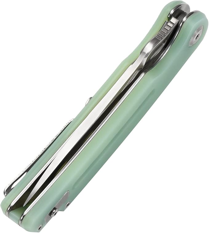 Sitivien ST137 Folding KnifeD2 Satin BladeG10 Handle EDC Tool Knife for Outdoor Hiking Camping Fishing(Jade)