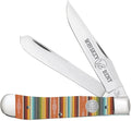 WHISKEY BENT HAT CO. Traditional Trapper Folding Pocket Knife 4.125 Closed Length 440C Stainless Steel Blades (Serape Sunrise)