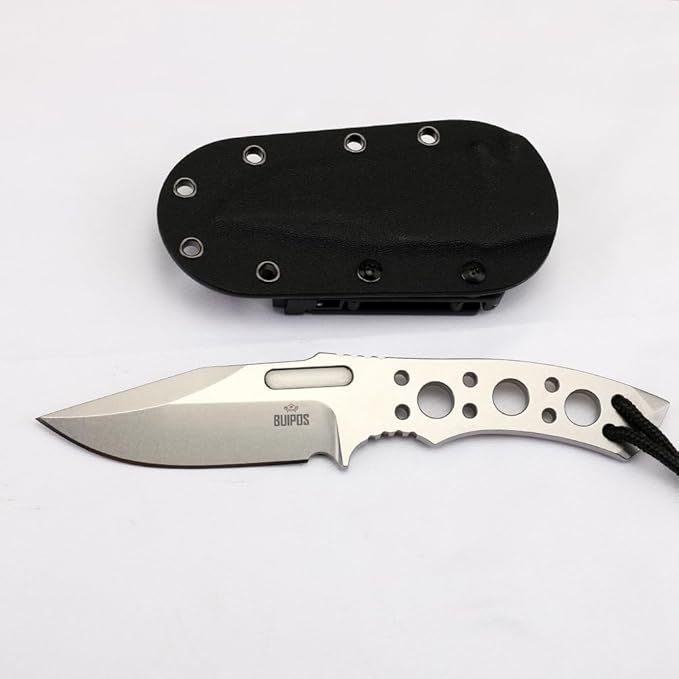 BD05 Fixed Blade Knife 14c28n Steel Blade All-in-one handle full handle EDC tool straight knife for work camping hunting (One-piece steel white)
