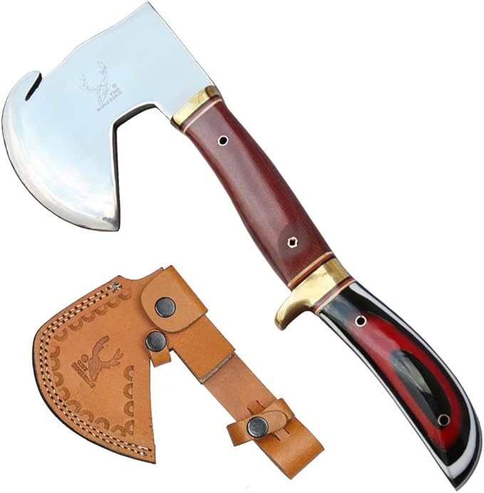 TheBoneEdge 12 Stainless Steel Blade Mini Hunting Axe Resin Handle with Sheath