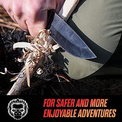 Holtzman's Gorilla Survival Naked Bloodline Full Tang Fixed Blade Survival Knife with Kydex Sheath - Durable and Versatile for Bushcraft Camping and Hiking