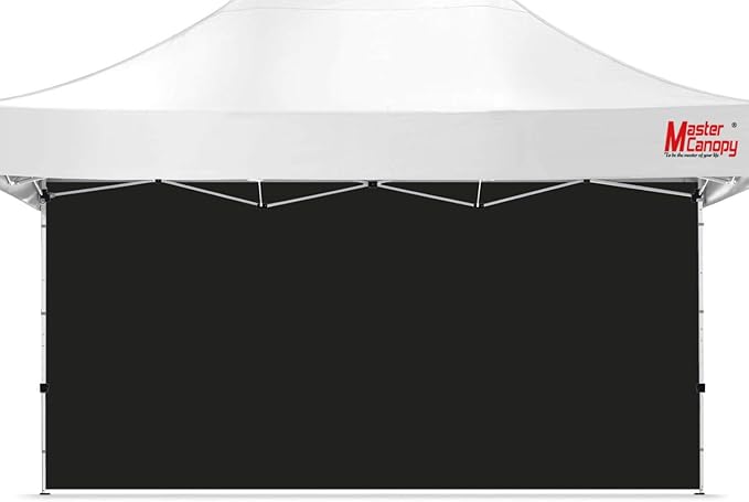 MASTERCANOPY 10x15ft Canopy SunWall Instant Canopy SideWall for Pop Up Canopy Tent Gazebos UV Protection Sidewall Only Spliceable (1 Pack Black)
