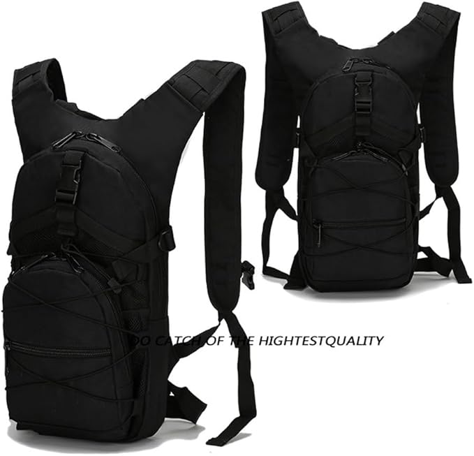 1PC Hiking Backpack Bike Backpack Walking Backpack 15L Camouflage Casual Waterproof Multi-Pocket Tactical Sport Travel Trekking Bag Army Backpack for Men and Women Black Hiking Backpack/3151