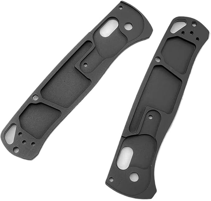 1 Pair Aluminum Alloy Scales in Black Fits for Bugout 535 CNC Blank Handle Patch DIY Replacement