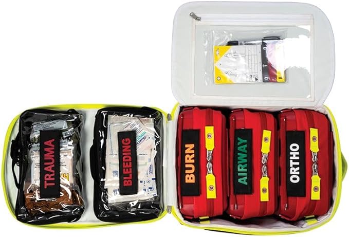 MERET V.E.R.S.A.™ PRO X EMS Backpack (High Viz Yellow) – Modular ALS BLS Trauma Bag with Infection Control Material Laser Cut MOLLE Padded Harness System