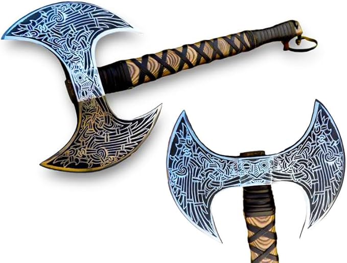 MDM-Ax106 24 Double Headed Viking Axe – Handmade High Carbon Steel Battle Axe with Rosewood Shaft | Double Sided Dane Axe | Custom Gift for Men | Christmas
