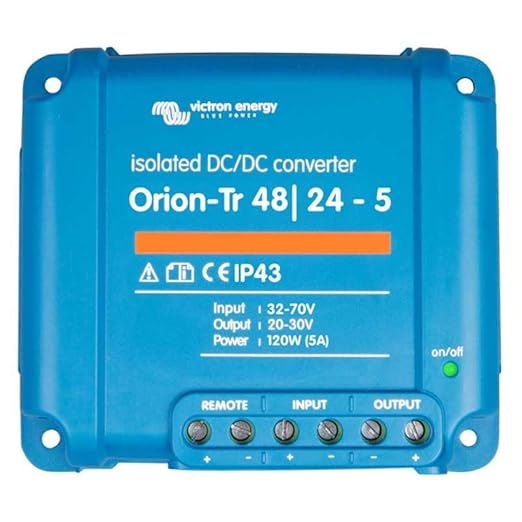 Victron Energy Orion-Tr DC to DC Converter - 48/24-Volt 5 amp 120-Watt - IP43 Protected - for Dual Battery Systems - Isolated