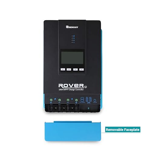 Renogy 100A 12V/24V/36V/48V DC Input MPPT Solar Charge Controller Auto Parameter Adjustable LCD Display Solar Panel Regulator fit for Gel Sealed Flooded and Lithium Battery Rover 100ABlack