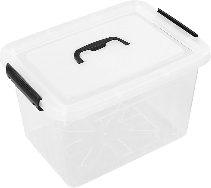12 Quart Plastic Storage Latch Box Latching Storage Bin with Handle1 Pack