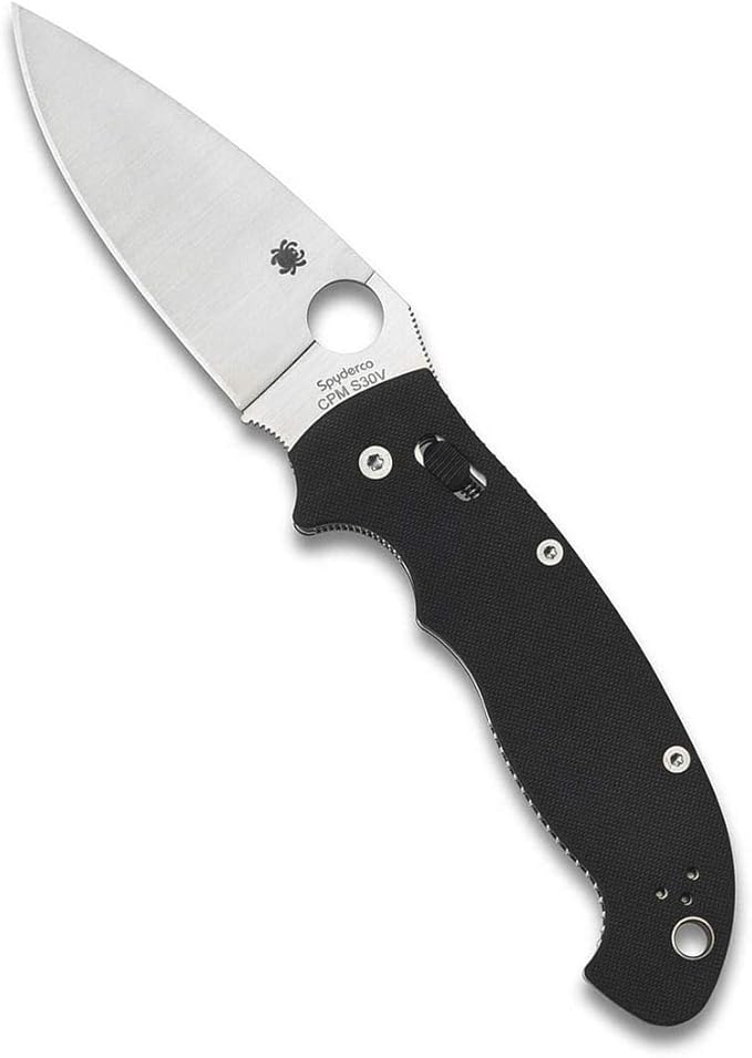 Spyderco Manix 2 XL Folding Pocket Knife with 3.8 CPM S30V Steel Blade and G-10 Handle - EDC Knife for Men and Women Perfect for Hunting Tactical Camping Survival Hiking - PlainEdge - C95GP2