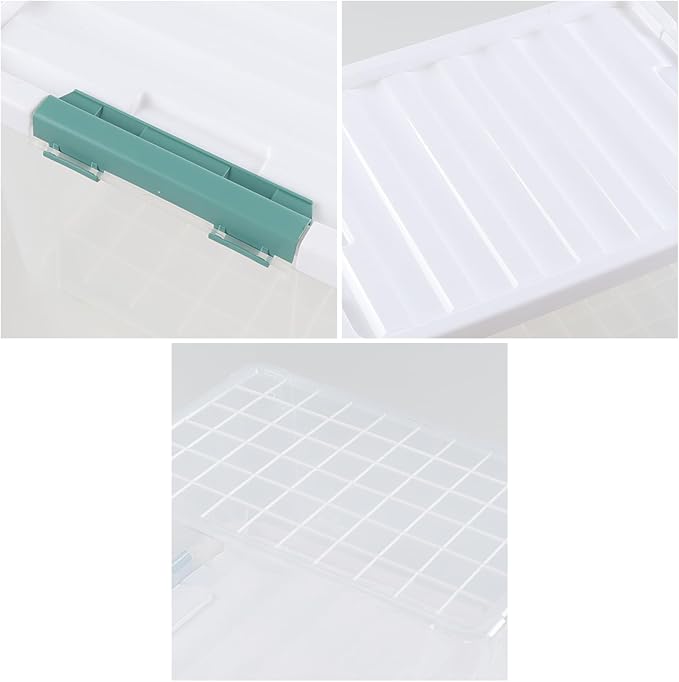 35 Quarts Latching Box Clear Storage Bins with Lids Large Plastic Containers for Storage Set of 6