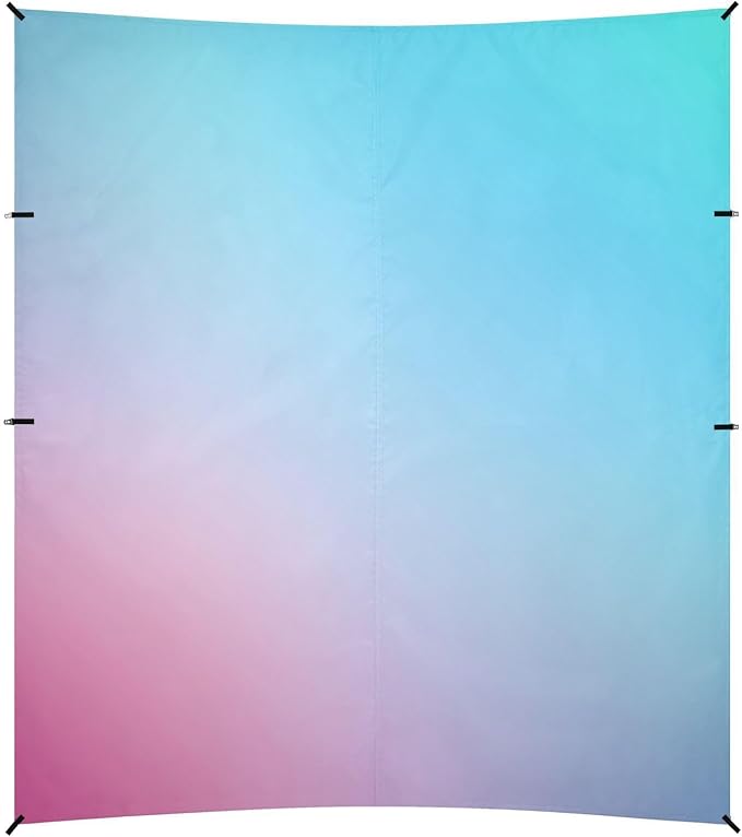 Teal Gradient Blue Pink Colored Blurred Stable Beach Tent UPF50+ Easy Setup Portable Sun Shelter with Sand Pockets for Family Trips Picnics &amp Camping