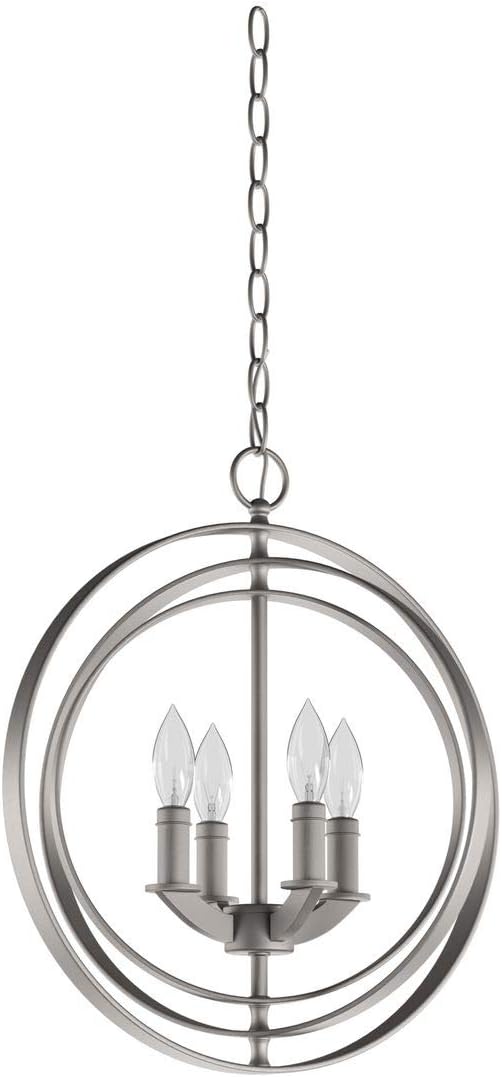 Progress Lighting 4-Light Foyer Pendant Equinox Collection Indoor P3827-126 Burnished Silver