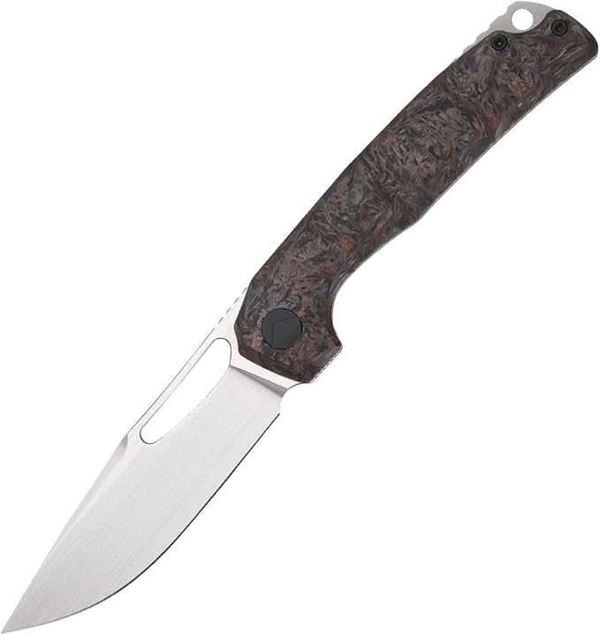 Pocket Knife 3.5 M390 Blade Folding Knife Hunting Knife Survival Knife with Pocket Clip EDC Knives for Hunting Camping Survival Outdoor Fishing Hiking (Copper&ampGrey)