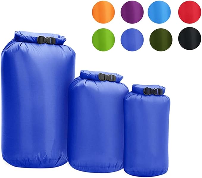 Waterproof Dry Bag 8L/40L/70L 3-Pack Dry Sack Lightweight Outdoor Dry Bags Travel Duffel Bags Roll Top Sack for Kayaking Boating Swimming Camping Hiking Fishing