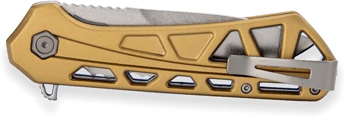 Buck Knives 812 Trace Folding EDC Knife 3.23” Pocket Knife Blade Aluminum Handle 7Cr17MoV Steel Drop Point Folding Blade Bronze 3.95 oz