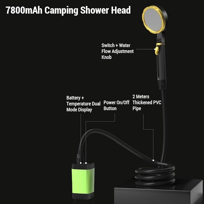 Portable Camping Shower Pump Reable Electric Shower Pump with Intelligent Digital Display