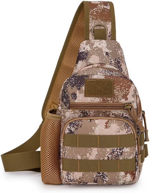 Sling Crossbody Backpack with Water Bottle Holder Chest Shoulder Backpack Sports Bag Leisure Waterproof Oxford Cloth Water Bottle Cell Phone Bag for Outdoor Travel 05