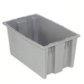 Quantum Stack And Nest Tote Box - 18X11x6 - Gray - Gray - Lot of 6